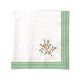 Guardanapos De Papel Verde / Marrom / Branco Com 20 Unidades (Guardanapos De Papel)