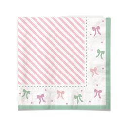 Guardanapos De Papel Branco / Verde / Rosa Com 20 Unidades (Guardanapos De Papel)