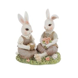 Coelho Resina Em Resina Marrom / Branco (La Belle)