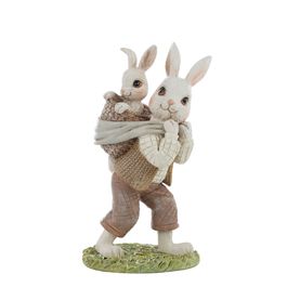 Coelho Resina Em Resina Marrom / Branco (La Belle)