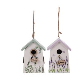 Enfeite De Pendurar Em Madeira Sortido Branco / Lilas (Fun)