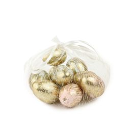 Ovo Decorativo Sortido Dourado Jogo Com 8 Unidades (Mini Ovos)