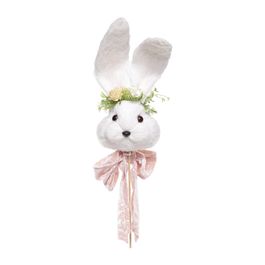 Pick Decorativo Cabeça De Coelho Cor Branco/Rosa (Cabeça De Coelho)