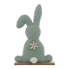 Coelho Colar De Flor (G) Decorativo Em Tecido Verde / Marrom (Silhuetas)