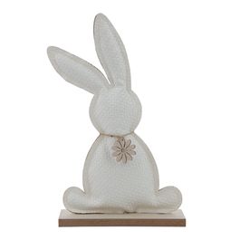 Coelho Colar De Flor Decorativo Em Madeira Branco / Marrom (Silhuetas)