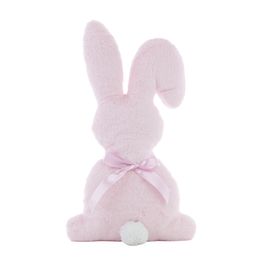 Coelho De Costas Com Laço Decorativo Em Tecido Rosa (Silhuetas)