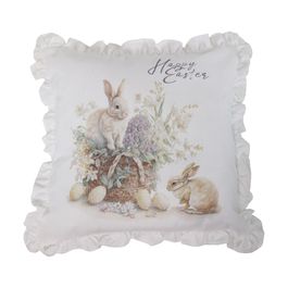 Capa Almofada Babado Franzido Coelho Cor Branca (Almofadas)