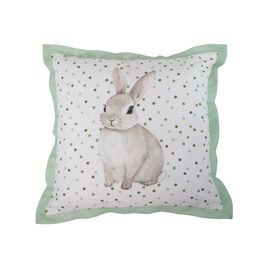 Capa Almofada Coelho Cor Branca/Verde (Almofadas)