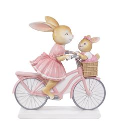 Coelho Resina Em Resina Marrom / Rosa (Flower)