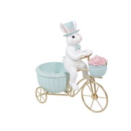 Coelho Resina Em Resina Branco / Rosa / Azul (My Lord)