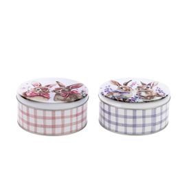 Lata Em Metal Redonda Jogo Sortido Com 2 Peças (Cachepots Em Metal)