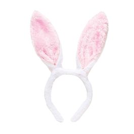 Tiara Orelhas De Coelho Cor Rosa/Branco (Tiaras)