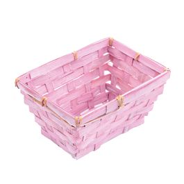 Cesta Retangular Liso Rosa