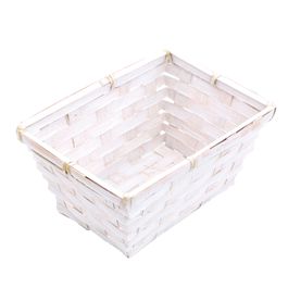 Cesta Retangular Liso Branco