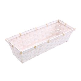 Cesta Alta Retangular Liso Branco