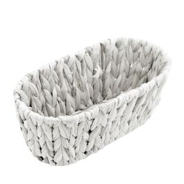 Cesta De Aguapê Oval Branco