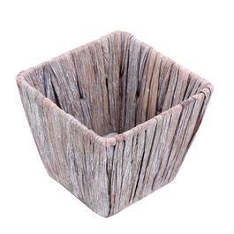 Cesta De Aguapê Quadrada Marrom