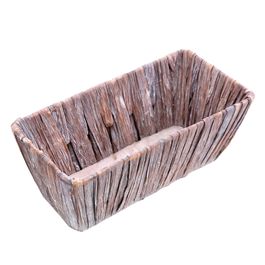 Cesta De Aguapê Retangular Marrom