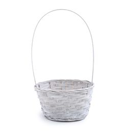 Cesta Com Alça Bambu Cinza