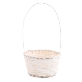 Cesta Grande Com Alça Bambu Marfim