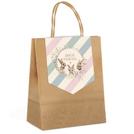 Sacola De Papel Com Fechamento Doce Páscoa