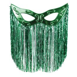 Máscara Decorativa Grande Com Cortina Verde