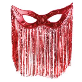 Máscara Decorativa Grande Com Cortina Vermelho