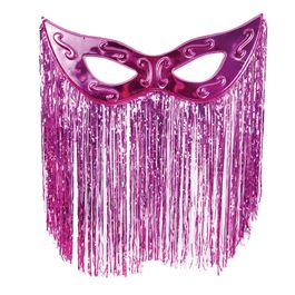 Máscara Decorativa Grande Com Cortina Pink