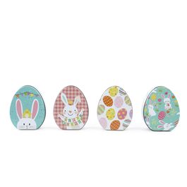 Lata Decorativa Oval Com Tampa Sortido Colorido Com 4 Peças (Cachepots Em Metal)