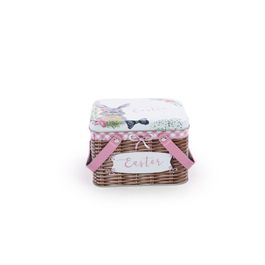 Lata Decorativa Cesta Alças Com Tampa Colorido (Cachepots Em Metal)