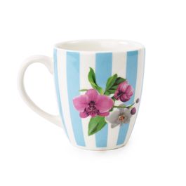 Caneca em Cerâmica Trendy 370ml Branco / Azul (Para Servir)