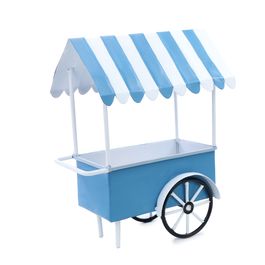 Mini Carrinho Pipoca Azul e Branco (Cachepots Met)