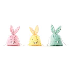 Bolsinha Frazida Coelho Sortido cor Verde/Rosa/Amarelo (Bolsinhas)