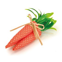 Maço de Cenoura Estampa Poá P com 3 UN cor Laranja/Verde em Isopor e Plástico 12,5cm x 9cm (Cenouras)