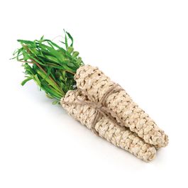 Cenoura Decorativa Maço para Pendurar com 3 UN  em Espuma e Grama cor Bege 34cm x 10cm (Cenouras)