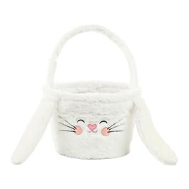 Cesta Redonda com Alça Orelha Caída Em Tecido Branco 24,5cm x 24,5cm (Cestas De Tecido E Feltro)