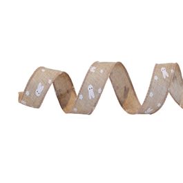 Fita Em Tecido Coelho Marrom e Branco (Fitas Aramadas)