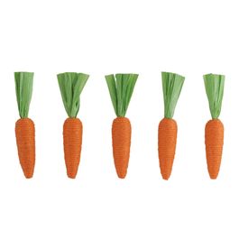 Cenoura Flocada em Espuma Laranja / Verde Jogo Com 5 Unidades 12,5cm x 2cm (Cenouras)