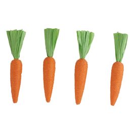 Cenoura Flocada em Espuma Laranja / Verde Jogo Com 4 Unidades 15,5cm x 2,5cm (Cenouras)