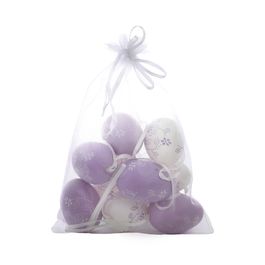 Enfeite De Pendurar Saco Ovos Galinha Sortido (M) Lilas Jogo Com 9 Unidades (Mini Ovos)