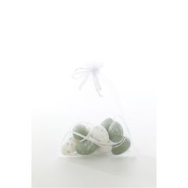 Enfeite De Pendurar Saco Ovos Codorna Sortido (P) Verde Jogo Com 9 Unidades (Mini Ovos)