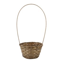 Cesta Oval Com Alça Trama Em Madeira Marrom (Cestaria)