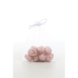 Enfeite De Pendurar Saco Ovos Codorna  Sortido (P) Rosa Jogo Com 9 Unidades (Mini Ovos)