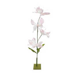 Pedestal com Borboletas em Papel Rosa / Branco (Fleur)