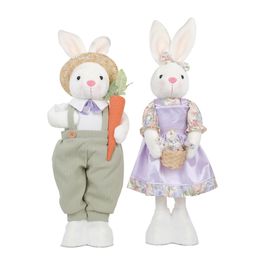 Casal Coelho Chapéu de Palha Sortido Branco, Verde e Lilas 56Cm (Sacole)