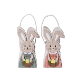 Cesta Casal (P) Em Feltro Sortido Bege / Rosa / Verde 26cm x 10cm (Cestas De Tecido E Feltro)