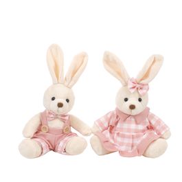 Coelho Pelúcia Blusa de Manga Sortido Xadrez Bege/Rosa 22Cm (Plush)