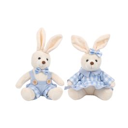 Coelho Pelúcia Blusa de Manga Sortido Xadrez Bege/Azul Claro 22Cm (Plush)