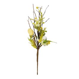 Galho C/ Ovos Flor Vrd/Ama 33Cm (Fondant)