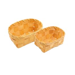 Cesta Oval Trama em Plástico Mel Jogo com 2 Unidades (Cestaria)